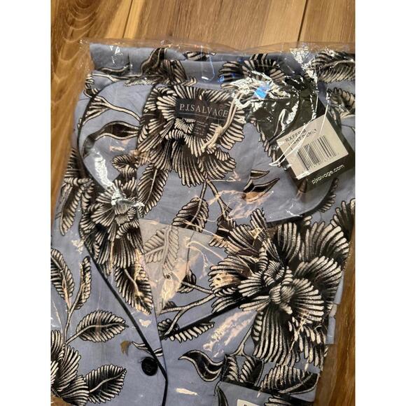 NWT! PJ Salvage Fresh Friday Romper in Blue Floral Size Large - Picture 4 of 5